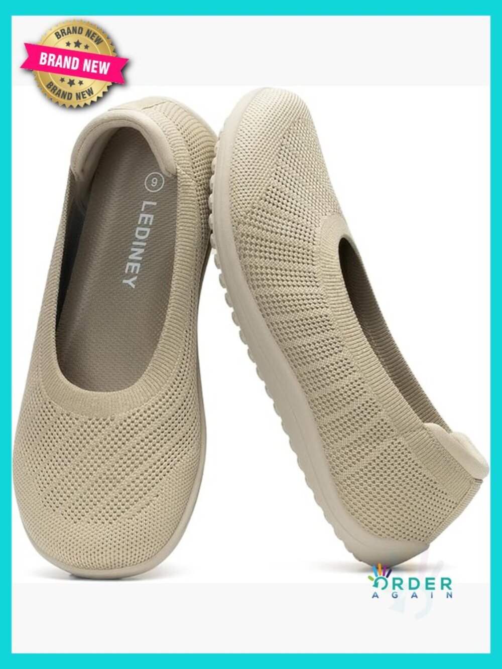 Wide Ballet Flats for Women Foldable Round Toe Knit with Arch Support Dressy
